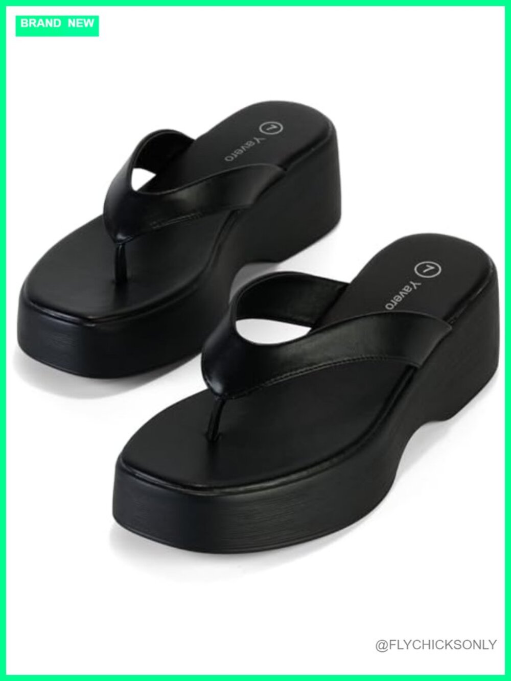 Platform Wedge Flip Flop Thong Sandals Square Toe Cushioned PU Comfort Summer
